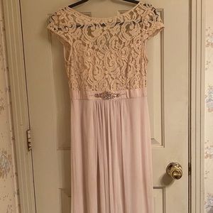 Long dress with lace top